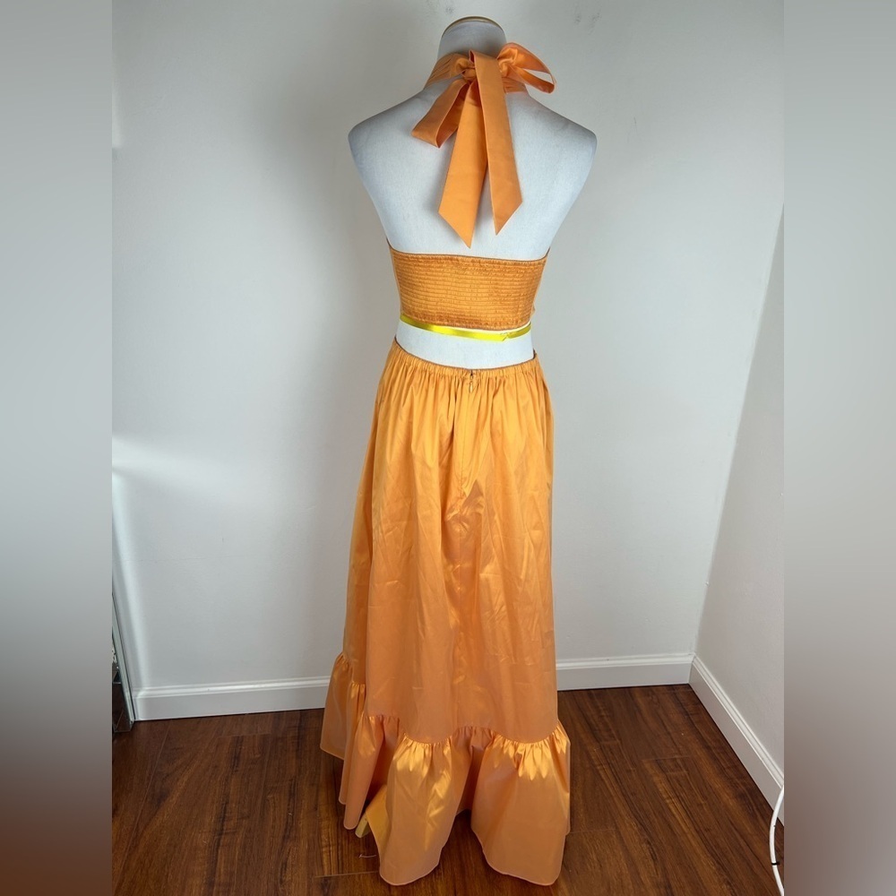NWT J. Crew Collection taffeta O-ring cutout halter-neck maxi dress BP887 - Picture 10 of 13